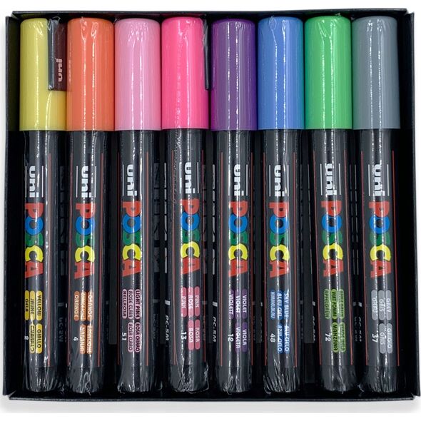 Posca Posca - PC1MC - Extra Fine Bullet Tip Pen - Soft Colors, 8 pc /Arts and Crafts