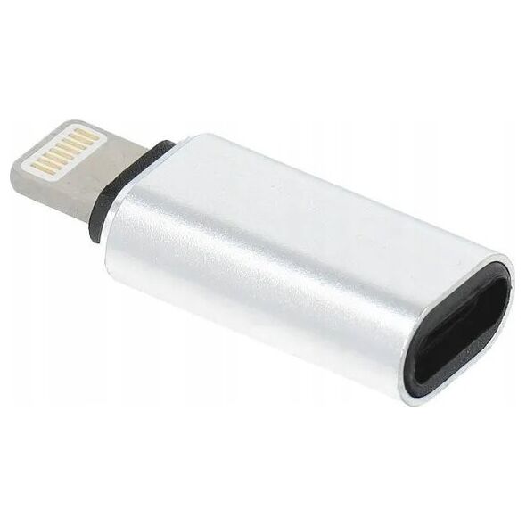 Adapter USB OEM Adapter Typ C (żeński) do Lightning (męski) srebrny