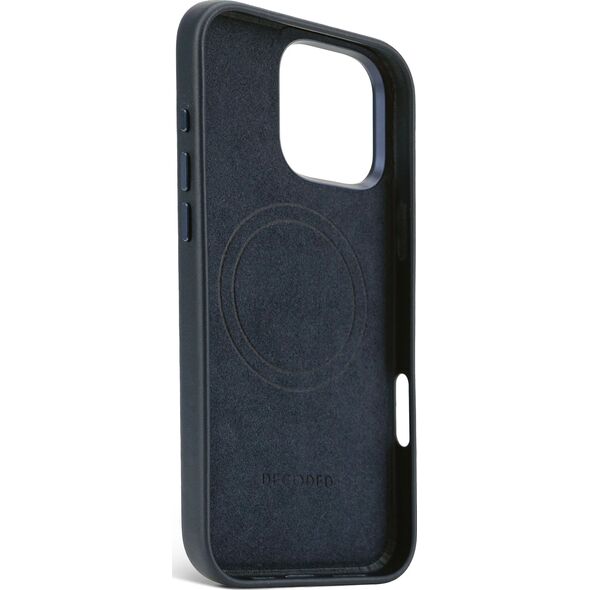 Decoded Decoded Leather Backcover - skórzana obudowa ochronna do iPhone 16 Pro Max kompatybilna z MagSafe (navy)