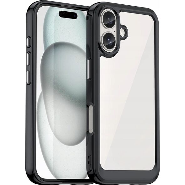 Hurtel Etui Outer Space Case z żelową ramką do iPhone 16 - czarne 14202307 5907769364891