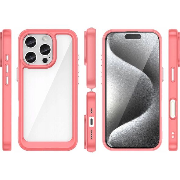Hurtel Etui Outer Space Case z żelową ramką do iPhone 16 Pro Max - czerwone 14202317 5907769365003