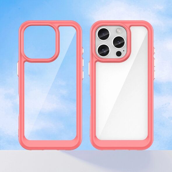 Hurtel Etui Outer Space Case z żelową ramką do iPhone 16 Pro Max - czerwone 14202317 5907769365003