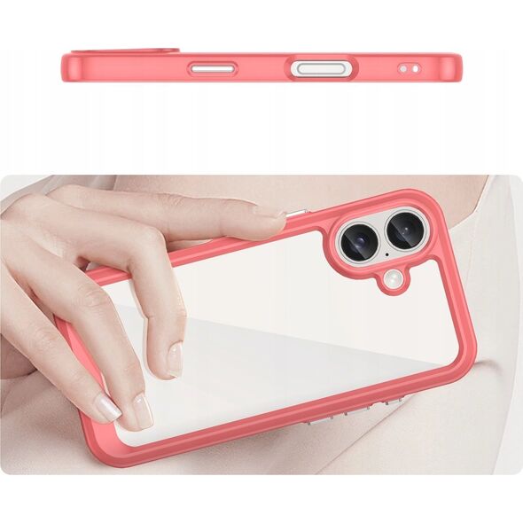 Hurtel Etui Outer Space Case z żelową ramką do iPhone 16 Plus - czerwone 14202327 5907769364983