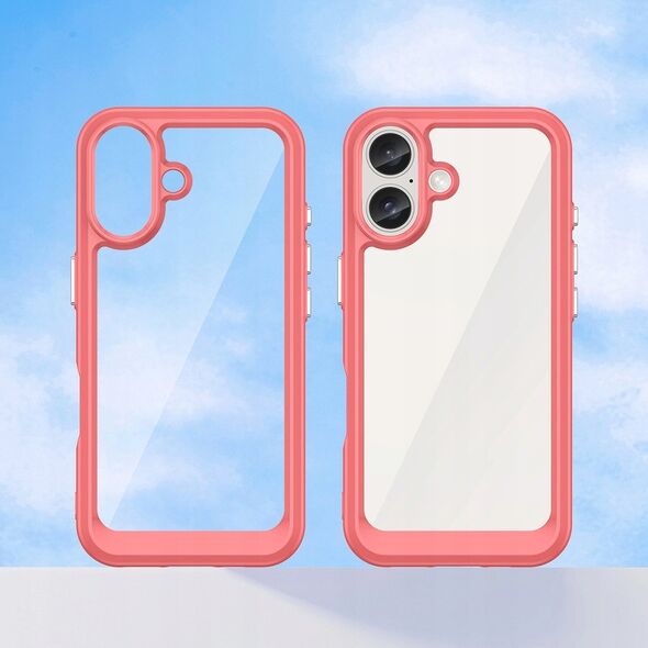 Hurtel Etui Outer Space Case z żelową ramką do iPhone 16 Plus - czerwone 14202327 5907769364983