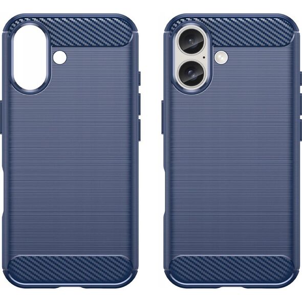 Hurtel Etui silikonowe Carbon Case do iPhone 16 - niebieskie 14295397 5907769364778