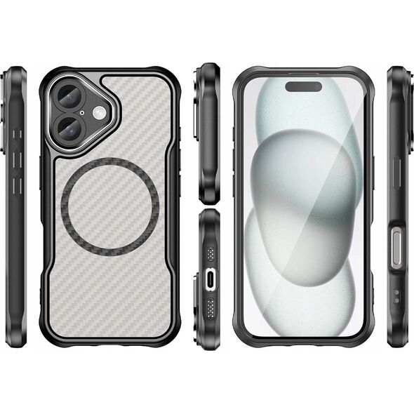 Hurtel Etui silikonowe Leading Series MagSafe do iPhone 16 Plus - czarne 14295405 5907769365065