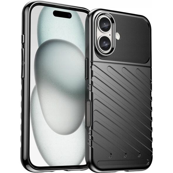 Hurtel Etui silikonowe Thunder Case do iPhone 16 - czarne 14295429 5907769364815