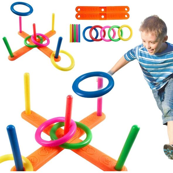 LeanToys Gra Zręcznościowa Rzut Obręczą Do Celu Kolorowy