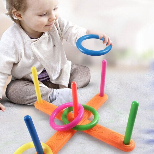 LeanToys Gra Zręcznościowa Rzut Obręczą Do Celu Kolorowy