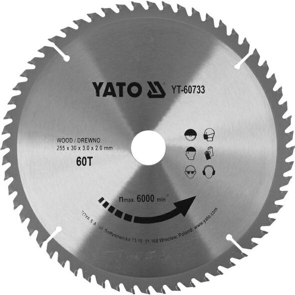 Yato Tarcza Widiowa Do Drewna 255X60TX30MM (YT-60733)