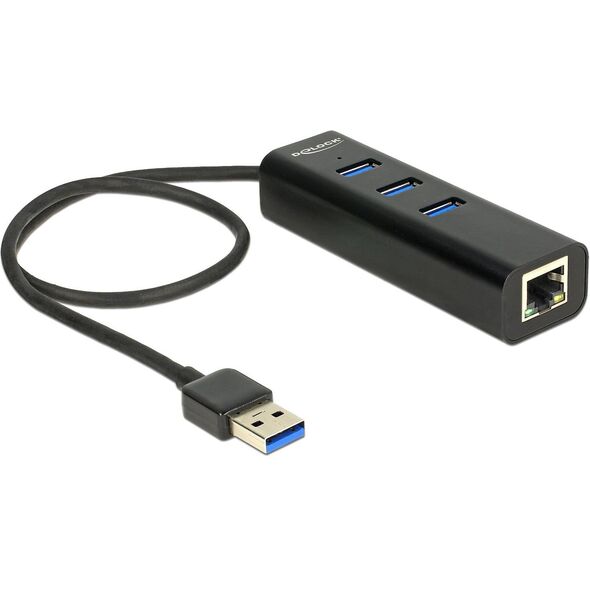 HUB USB Delock 1x RJ-45  + 3x USB-A 3.0 (62653)