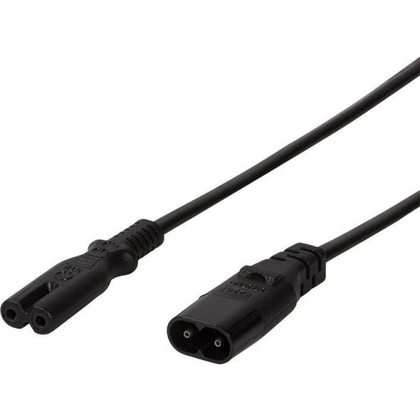 Kabel zasilający LogiLink Przedłużacz kabla zasilającego IEC C8 > C7 czarny 2m (CP129)
