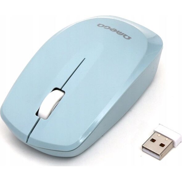 Mysz Omega OMEGA MYSZ BEZPRZEWODOWA MOUSE WIRELESS 1200DPI LIGHT BLUE [45867]