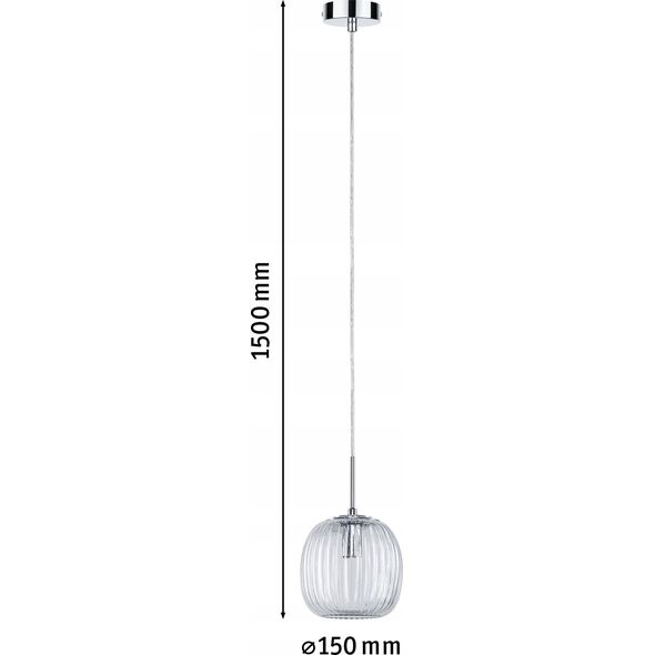 Lampa wisząca Paulmann Oprawa wisząca łazienkowa RUYA E14 max.20W IP44 230V chrom / szkło