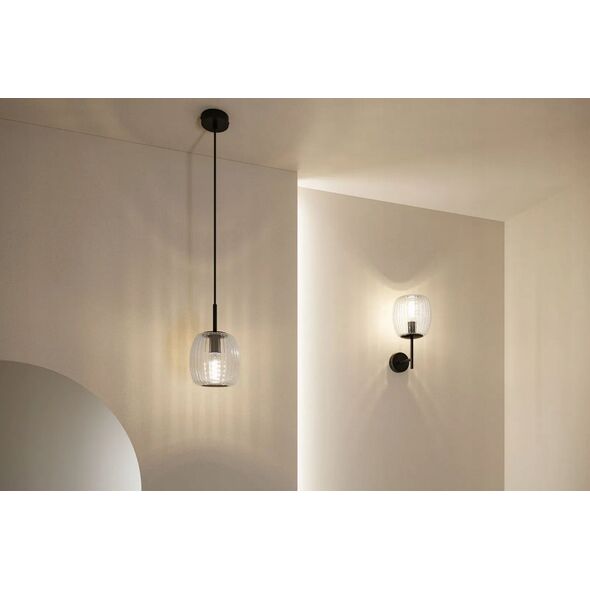 Lampa wisząca Paulmann Oprawa wisząca łazienkowa RUYA E14 max.20W IP44 230V czarny matowy / szkło