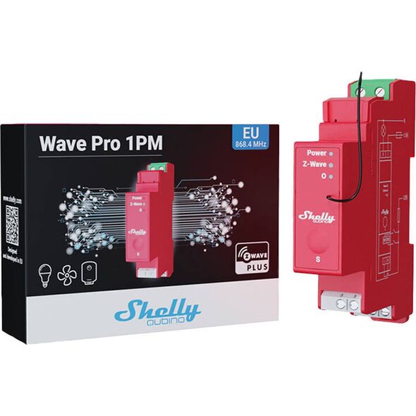 Shelly 1-kanałowy przekaźnik na szynę DIN z pomiarem energii Shelly Qubino Pro 1PM