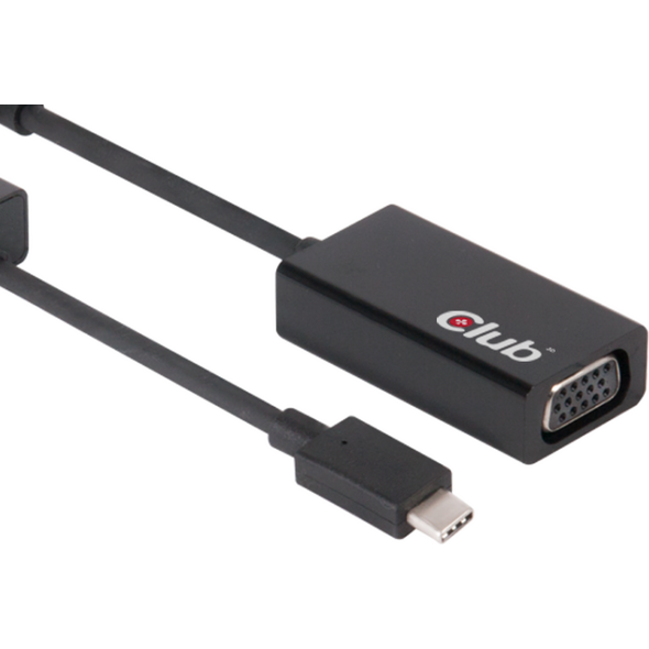 Adapter USB Club 3D USB-C - VGA Czarny  (CAC-1502)