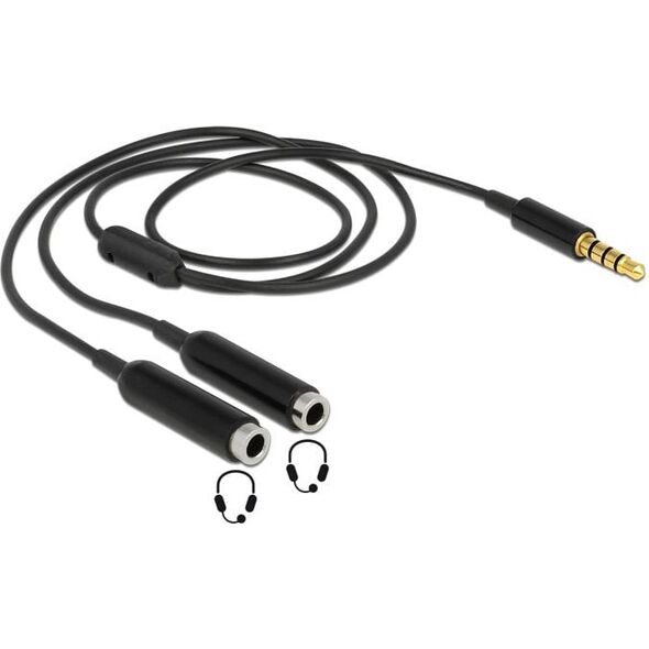 Kabel Delock Jack 3.5mm - Jack 3.5mm 0.2m czarny (65575)