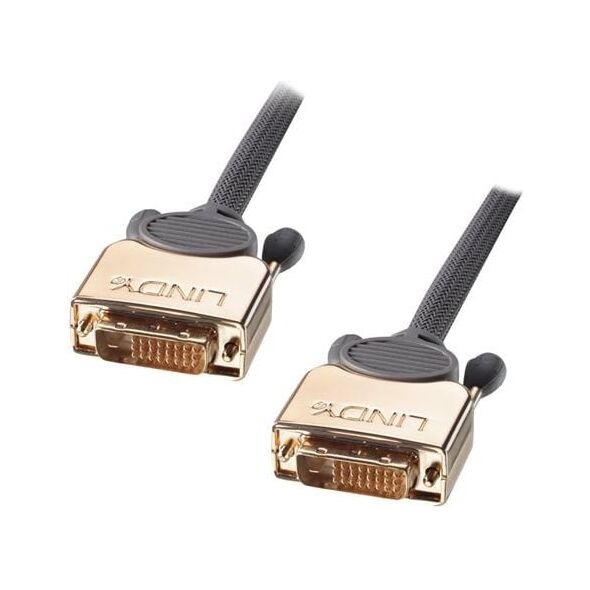 Kabel Lindy DVI-D - DVI-D 5m złoty (37144)