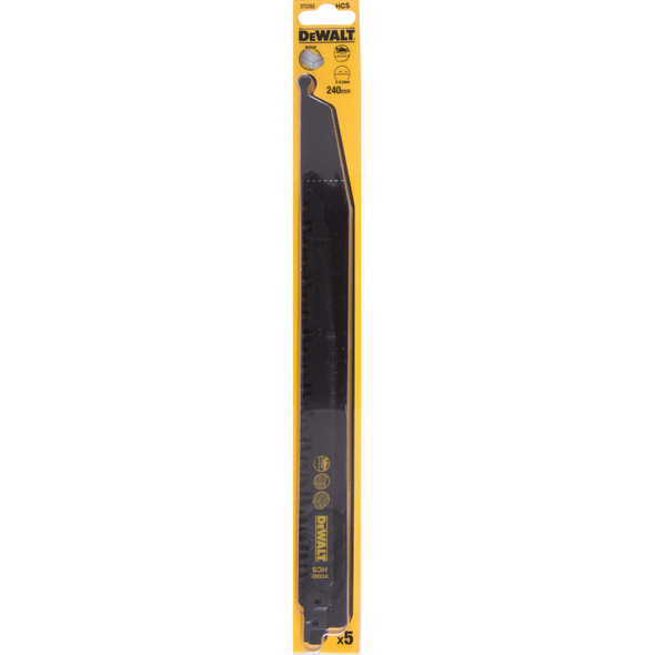 Dewalt Brzeszczoty do pilarek szablowych HCS 240mm podz. 5-6,5mm 5szt. DT2352
