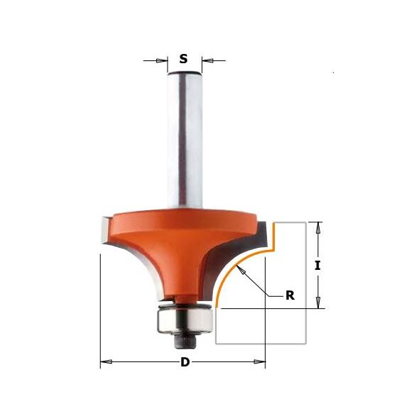 CMT Frez zaokrąglający z łożyskiem 16,7 x 12,7mm R2mm chwyt 6mm (738.167.11)