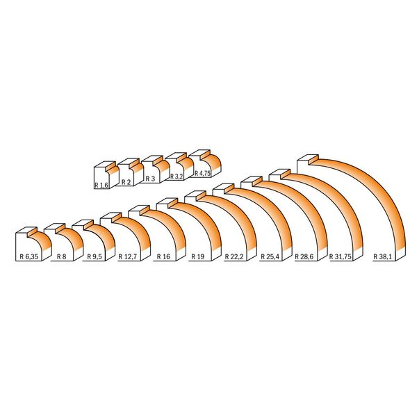 CMT Frez zaokrąglający z łożyskiem 18,7 x 12,7mm R3mm chwyt 8mm (938.187.11)