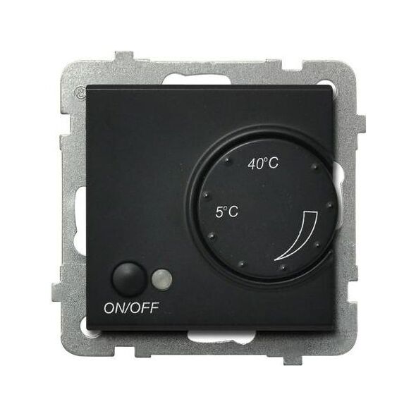 Ospel Regulator temperatury Sonata z czujnikiem podpodłogowym czarny metalik (RTP-1R/m/33)