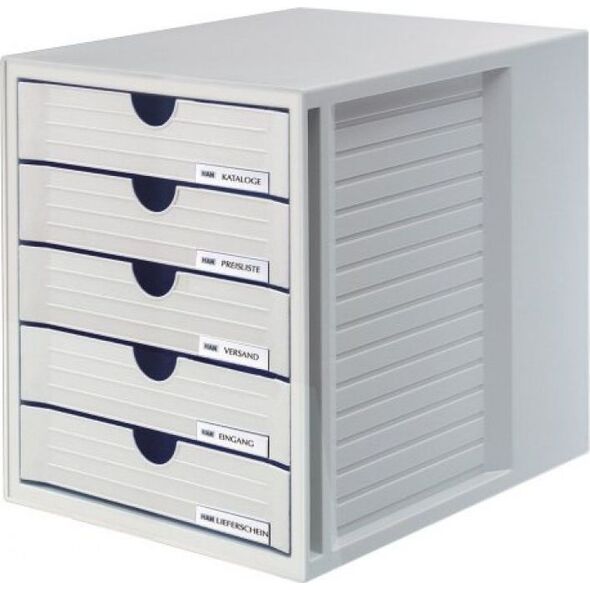 HAN ZESTAW 5 SZUFLADEK SYSTEM-BOX HAN A4 POLISTYREN SZARY - HN145011-13