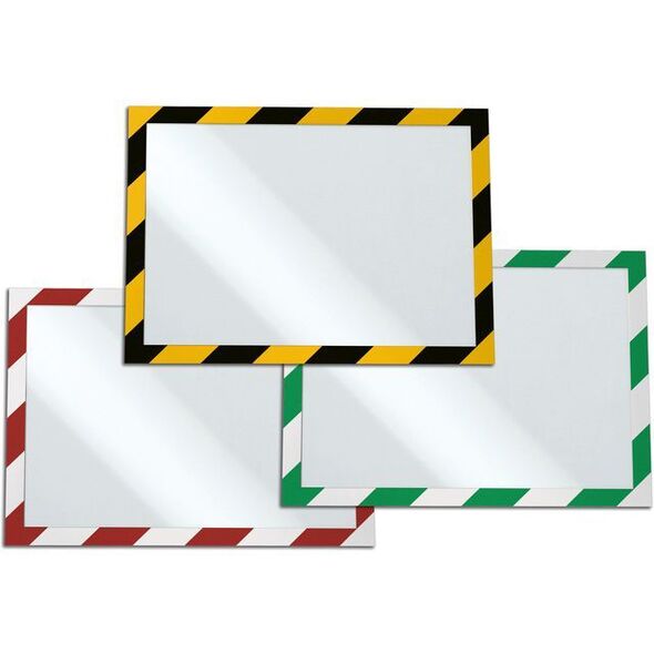 Durable Ramka samoprzylepna DURAFRAME SECURITY czerwony-biały A4, 2 sztuki (DUR942)