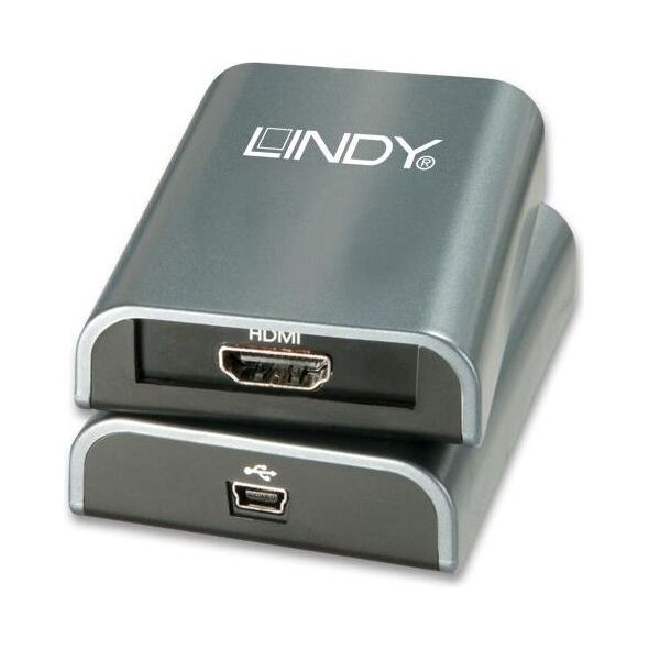 Adapter USB Lindy USB - HDMI Srebrny