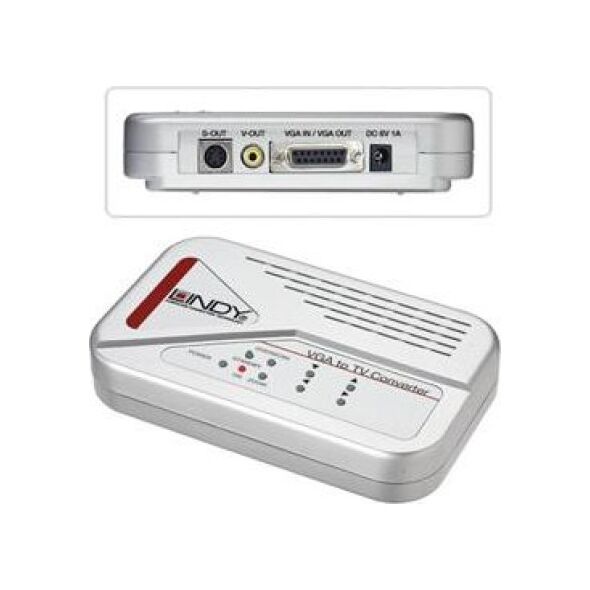 Adapter AV Lindy Composite Video - S-Video - D-Sub (VGA) srebrny (32566)