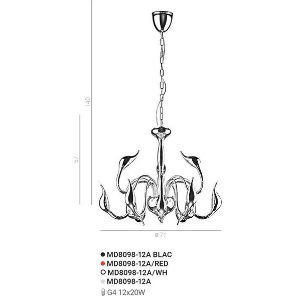 Lampa wisząca Italux Swan MD8098-12A