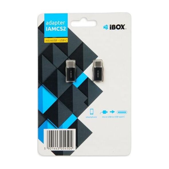 Adapter USB iBOX USB-C - microUSB Czarny  (IAMCS2)