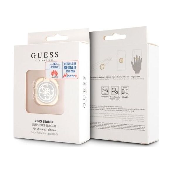 Guess Guess Ring stand GURSEQGBK złoto-czarny /gold & black 4G