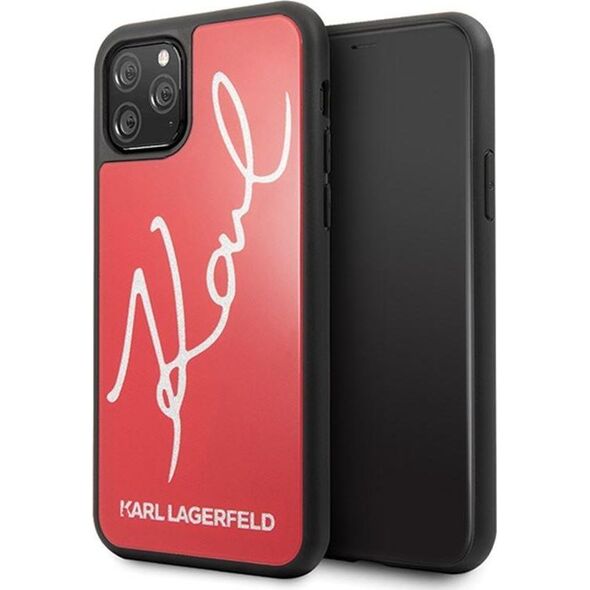 Karl Lagerfeld Karl Lagerfeld iPhone 11 Pro Max KLHCN65DLKSRE czerwony hard case Signature Glitter