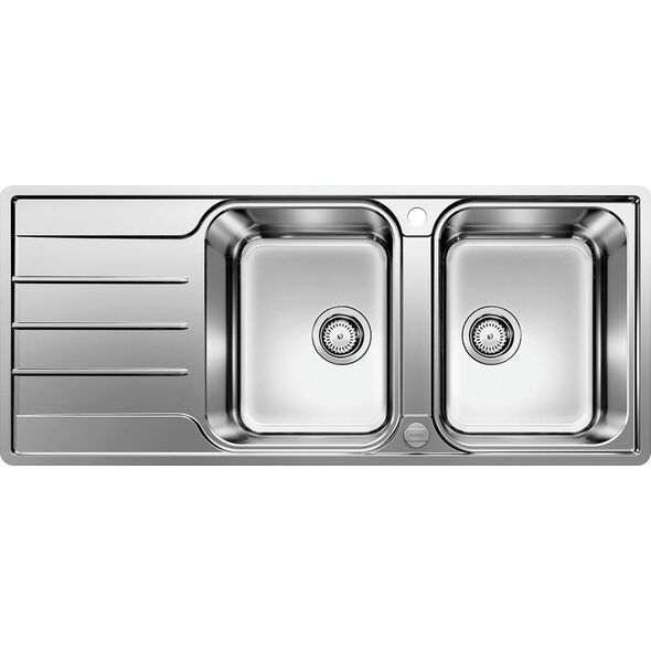 Zlewozmywak Blanco Lemis 8 S-IF stal szczotkowana z korkiem automatycznym (523037)