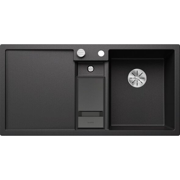 Zlewozmywak Blanco Collectis 6 S Silgranit antracyt z korkiem automatycznym InFino, wkład z pokrywką, komora z prawej (523344)