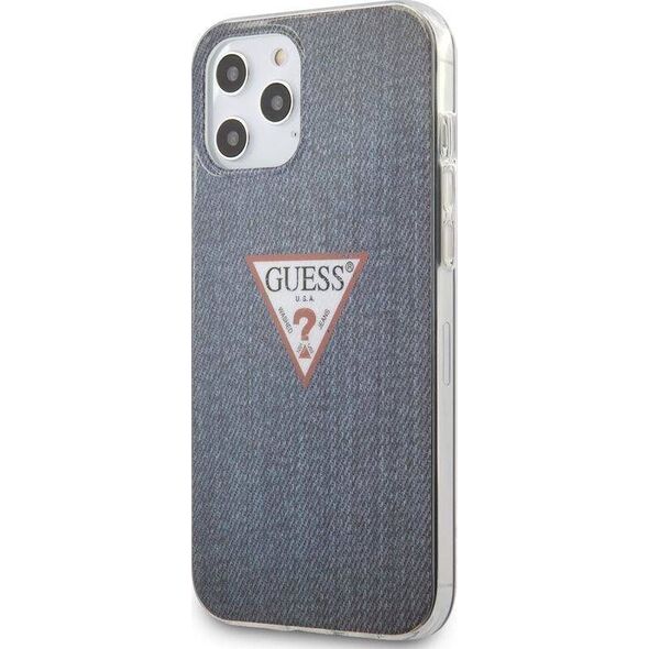 Guess Guess Denim Triangle Dk - Etui iPhone 12 Pro Max (granatowy) uniwersalny