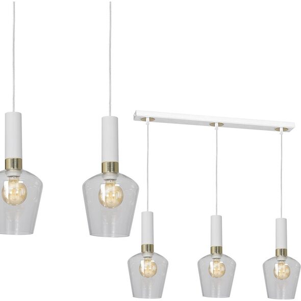 Lampa wisząca Milagro Nowoczesna lampa wisząca biała Milagro ROMA potrójna MLP6488