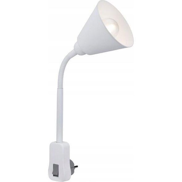 Lampa stołowa Paulmann Lampa wtyczkowa Junus E14 Biały elastyczne ramię