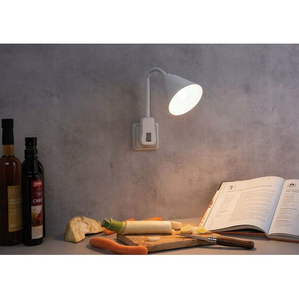 Lampa stołowa Paulmann Lampa wtyczkowa Junus E14 Biały elastyczne ramię