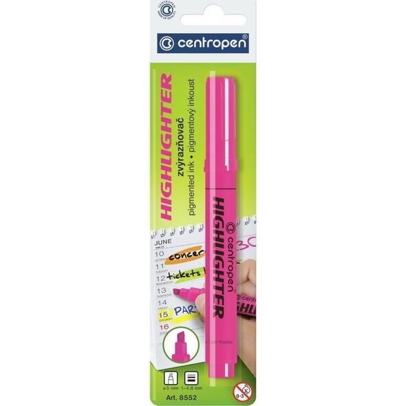 Centropen ZAKREŚLACZ FLUO "Hihglighter 8552" różowy CENTROPEN