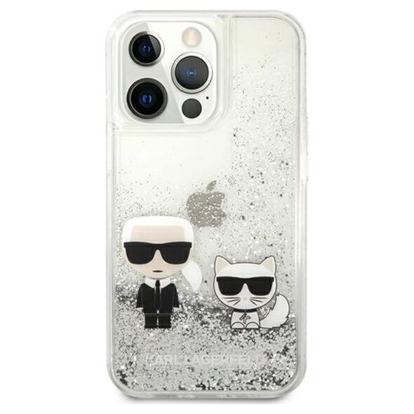 Karl Lagerfeld Etui Karl Lagerfeld KLHCP13LGKCS Apple iPhone 13 Pro srebrny/silver hardcase Liquid Glitter Karl&Choupette