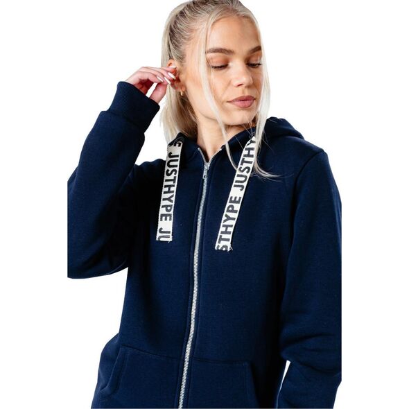Justhype Justhype Drawstring Zip Hoodie HYPWOMHOOD003 Granatowe 10