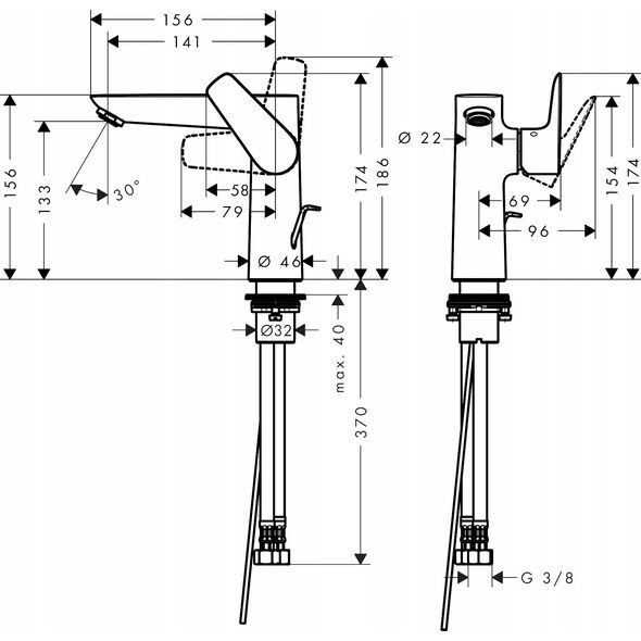 Bateria umywalkowa Hansgrohe TALIS E jednouchwytowa bateria umywalkowa 150