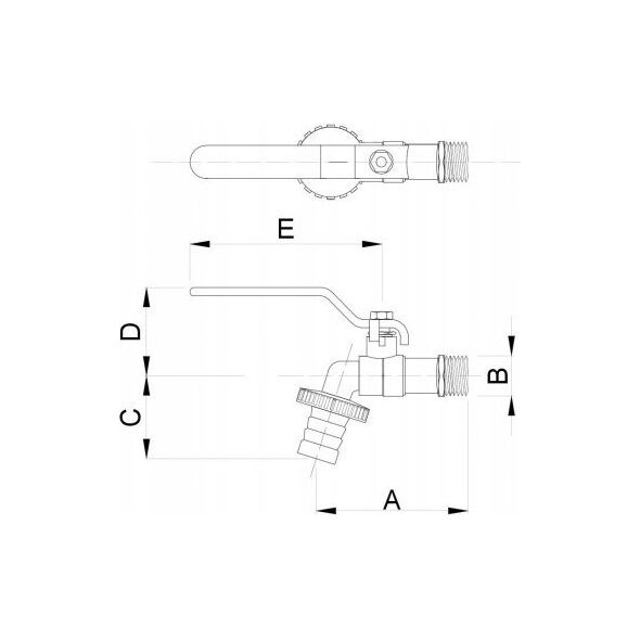 Hydroland ZAWÓR CZERP.KULOWY ZE ZŁĄCZKĄ 3/4" DŁAWIK "H" // ZKC-20-R-H