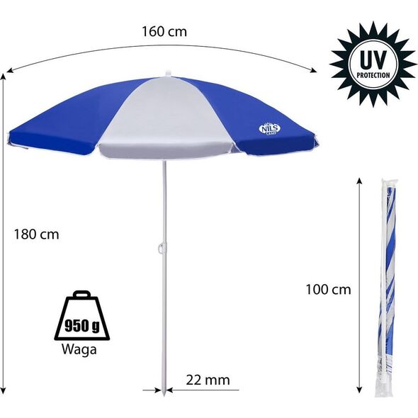 Nils Extreme Parasol plażowy 180 cm NC7819