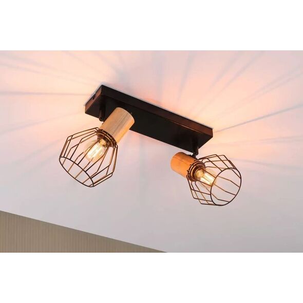 Lampa sufitowa Paulmann Lampa sufitowa Lanka max. 2x20W E14 230V  czarny/drewno