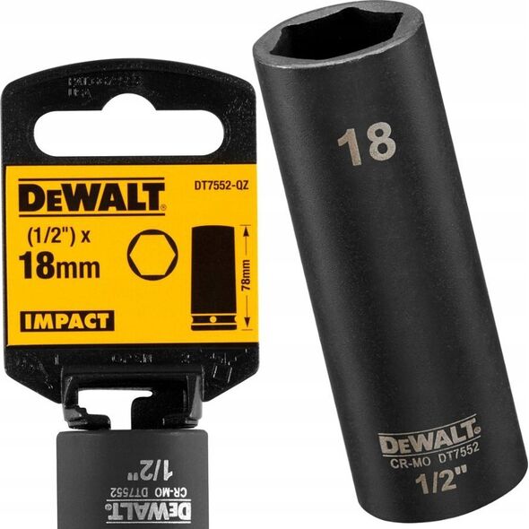 Dewalt nasadka 18mm 1/2c impact socket deep