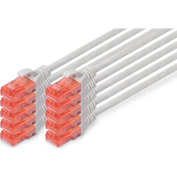 Digitus DIGITUS 10er CAT 6 U/UTP Patchkabel, 0.5m, grau